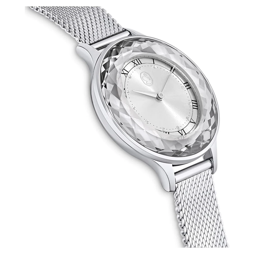 Nova watch, Swiss Made, Metal bracelet, Silver Tone, Stainless steel by SWAROVSKI