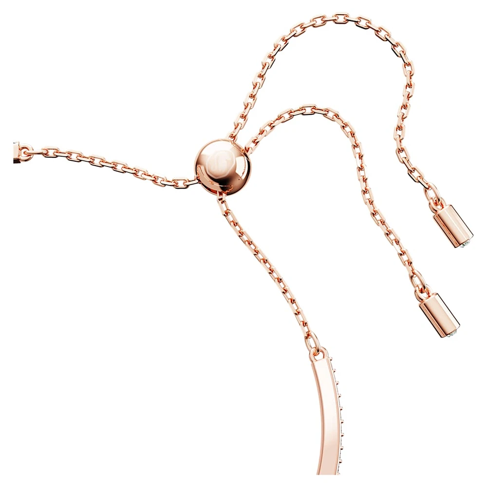 Swan bangle, Swan, Green, Rose gold-tone plated by SWAROVSKI