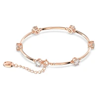 Constella bangle, Round cut, White, Rose gold-tone plated by SWAROVSKI