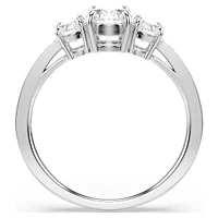 Stilla Attract ring, Round cut, White, Silver-tone finish by SWAROVSKI