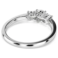 Stilla Attract ring, Round cut, White, Silver-tone finish by SWAROVSKI