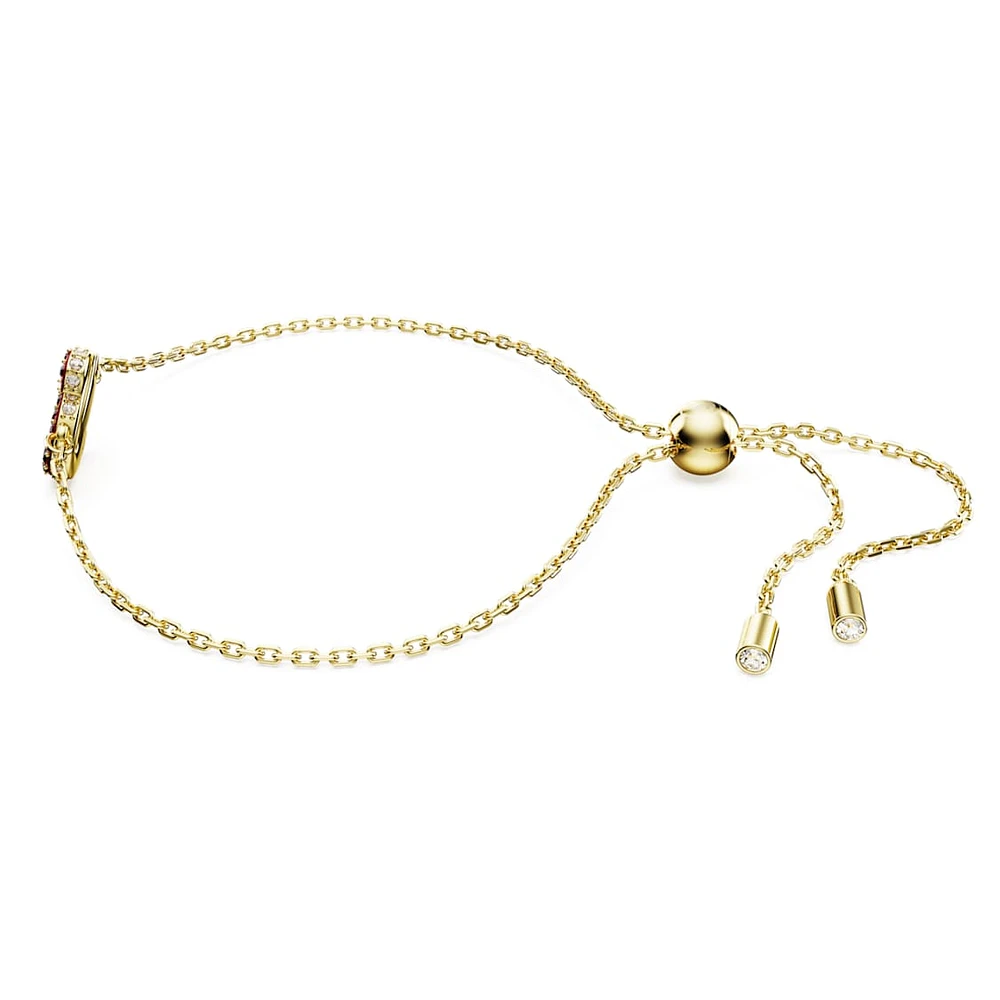 Swan bracelet, Swan, Small, Red, Gold-tone plated by SWAROVSKI