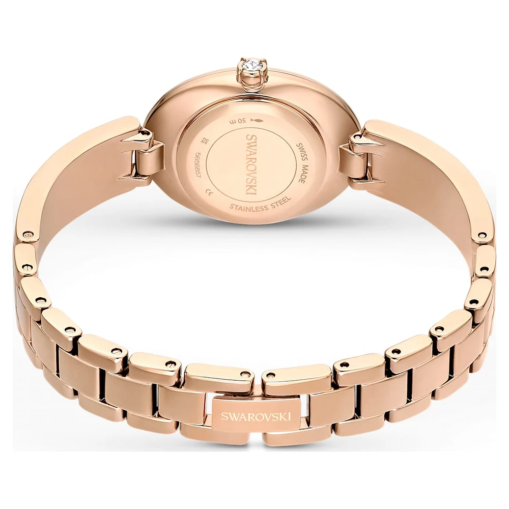 Crystal Rock Oval watch, Swiss Made, Crystal bracelet, Grey
