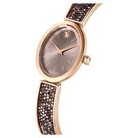 Crystal Rock Oval watch, Swiss Made, Crystal bracelet, Grey