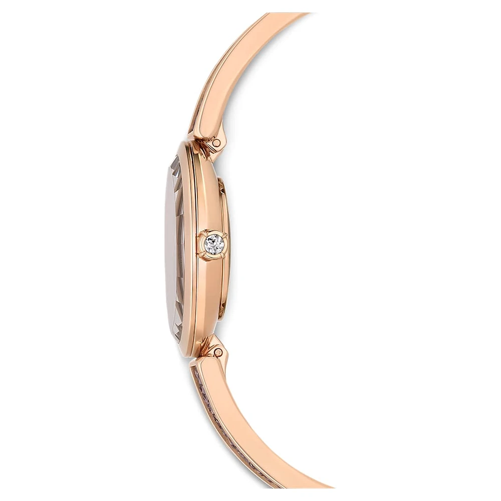 Crystal Rock Oval watch, Swiss Made, Crystal bracelet, Grey