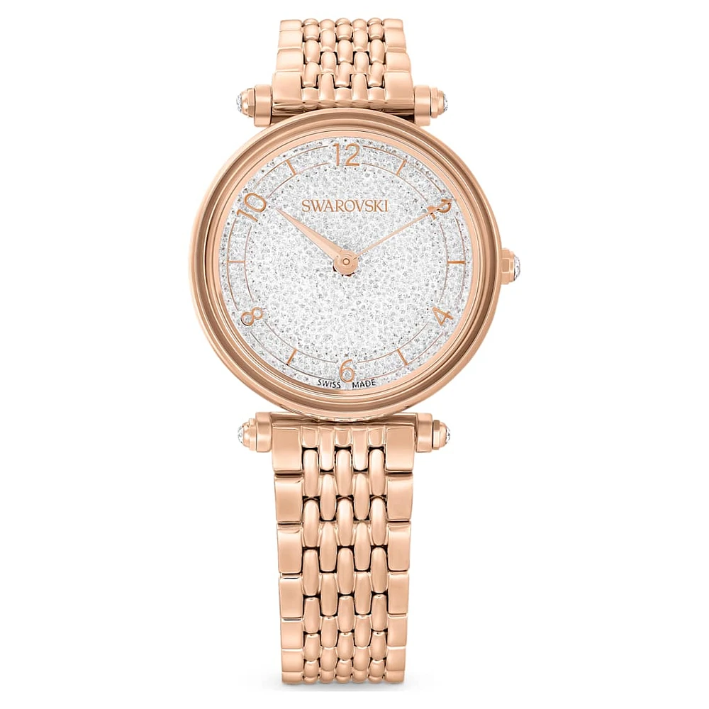 Crystalline Wonder watch, Swiss Made, Metal bracelet, Rose gold tone, Rose gold-tone finish by SWAROVSKI