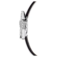 Stella watch, Swiss Made, Star, Leather strap, White, Stainless steel by SWAROVSKI