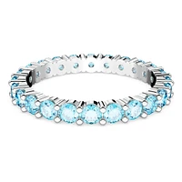 Matrix ring, Round cut, Blue, Rhodium plated by SWAROVSKI