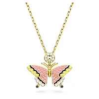 Idyllia pendant, Butterfly, Multicoloured, Gold-tone plated by SWAROVSKI