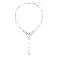 Mesmera Y necklace, Mixed cuts, White, Rhodium plated by SWAROVSKI