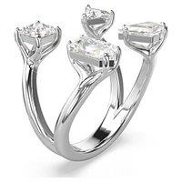 Mesmera open ring, Mixed cuts, White, Silver-tone finish by SWAROVSKI