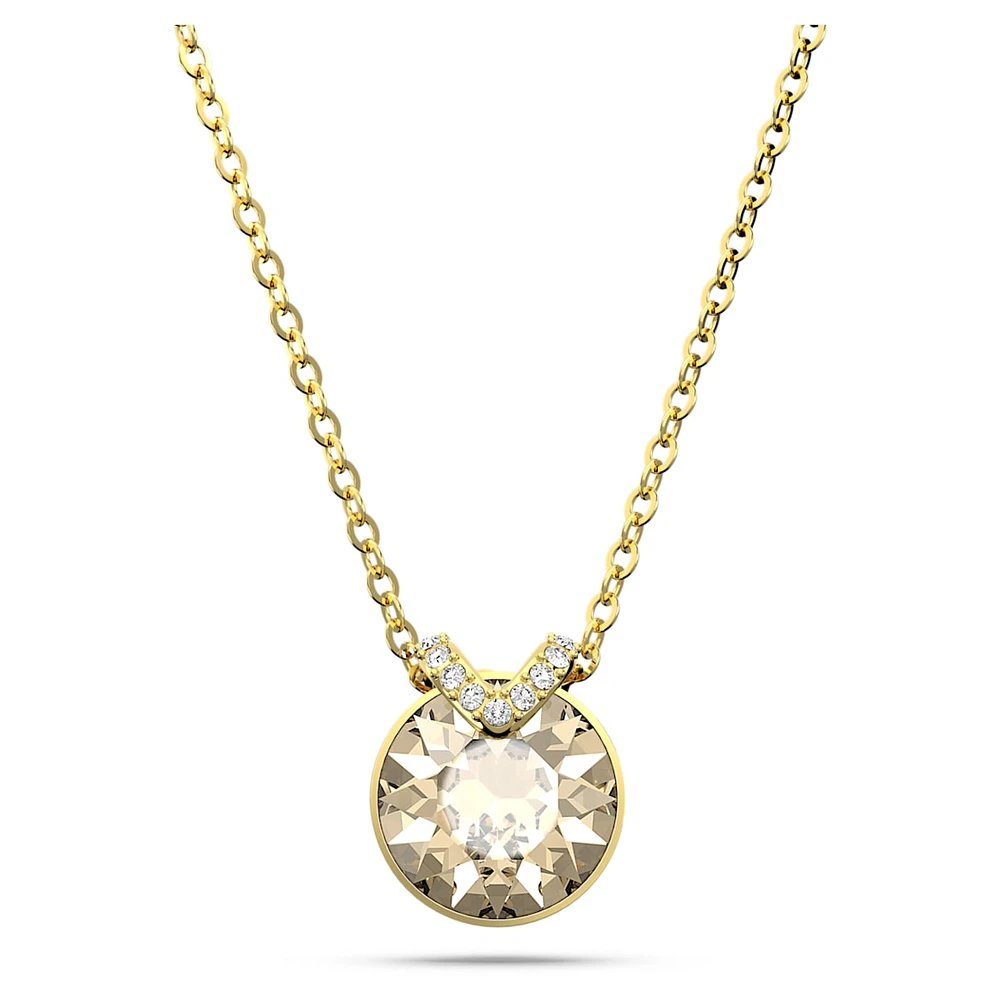 Bella V pendant, Round cut, Gold tone, Gold-tone plated by SWAROVSKI