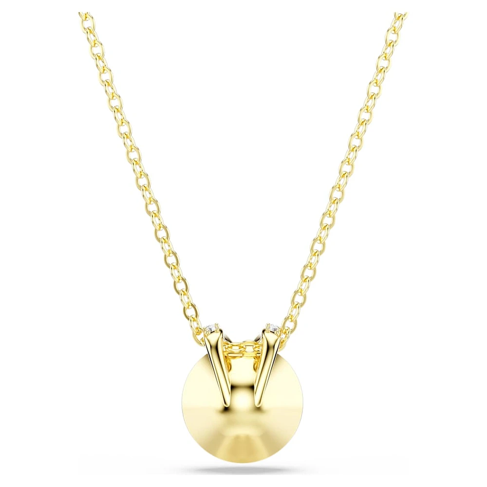 Bella V pendant, Round cut, Gold tone, Gold-tone plated by SWAROVSKI