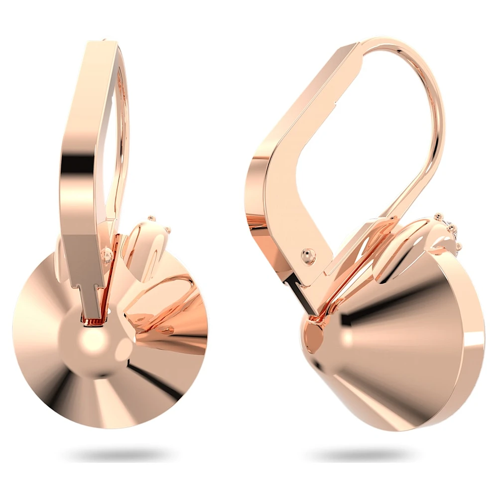 Bella V drop earrings, Round cut, Pink, Rose gold-tone plated by SWAROVSKI