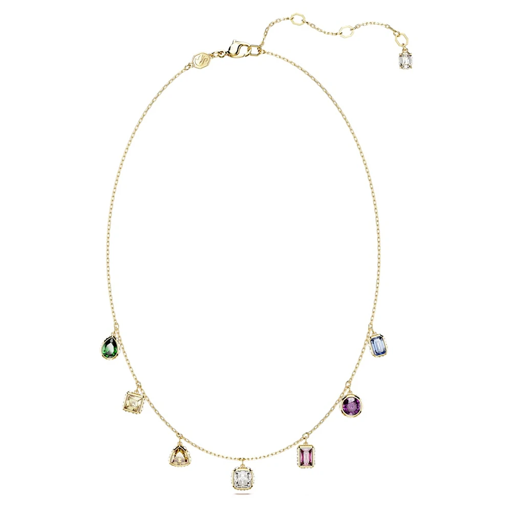 Stilla necklace, Mixed cuts, Multicoloured, Gold-tone plated by SWAROVSKI