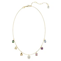 Stilla necklace, Mixed cuts, Multicoloured, Gold-tone plated by SWAROVSKI