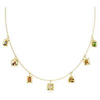 Stilla necklace, Mixed cuts, Multicoloured, Gold-tone plated by SWAROVSKI