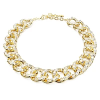 Dextera necklace, Statement, Mixed cuts, Large, White, Gold-tone plated by SWAROVSKI