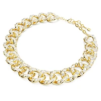Dextera necklace, Statement, Mixed cuts, Large, White, Gold-tone plated by SWAROVSKI