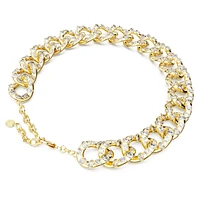 Dextera necklace, Statement, Mixed cuts, Large, White, Gold-tone plated by SWAROVSKI