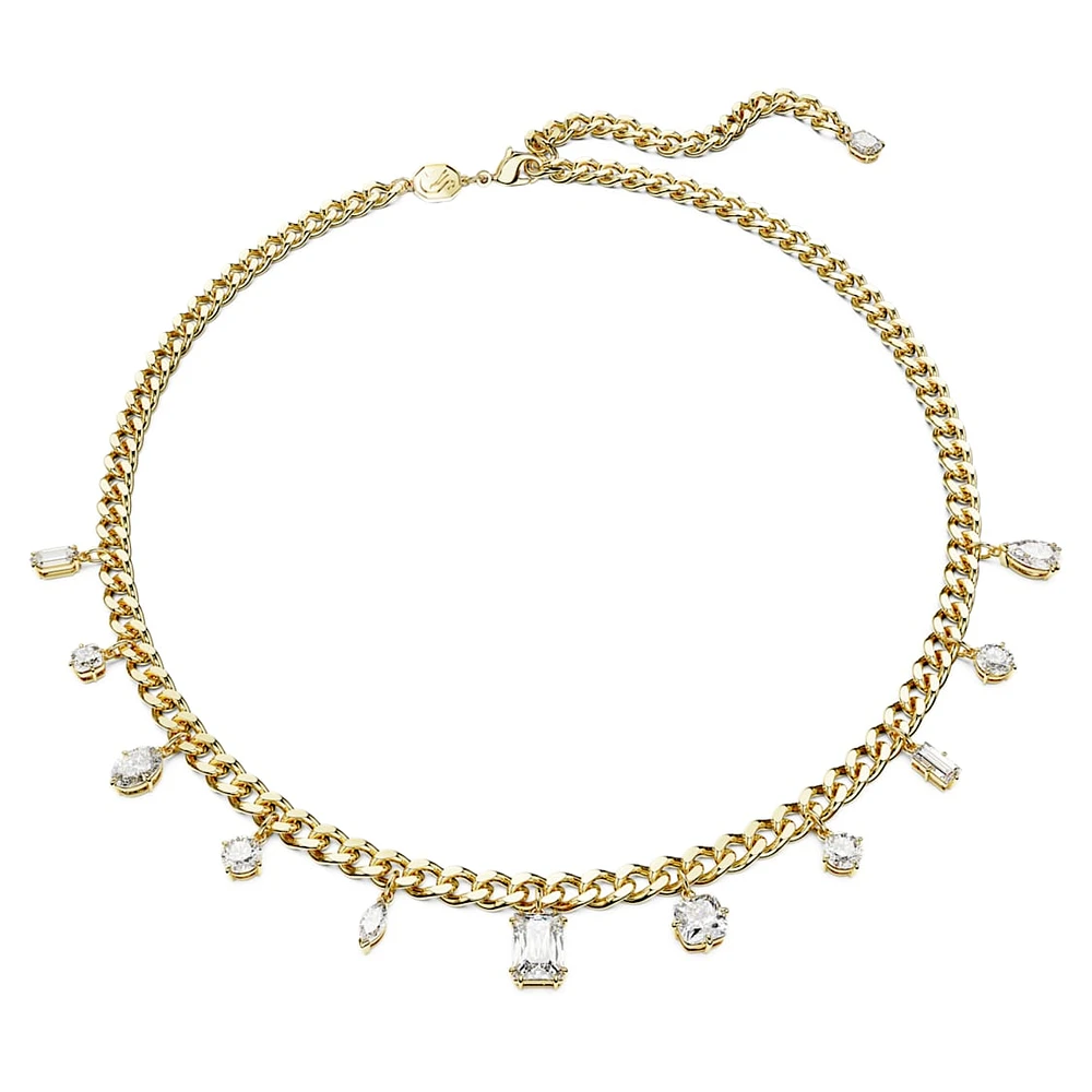Dextera necklace, White, Gold-tone plated by SWAROVSKI