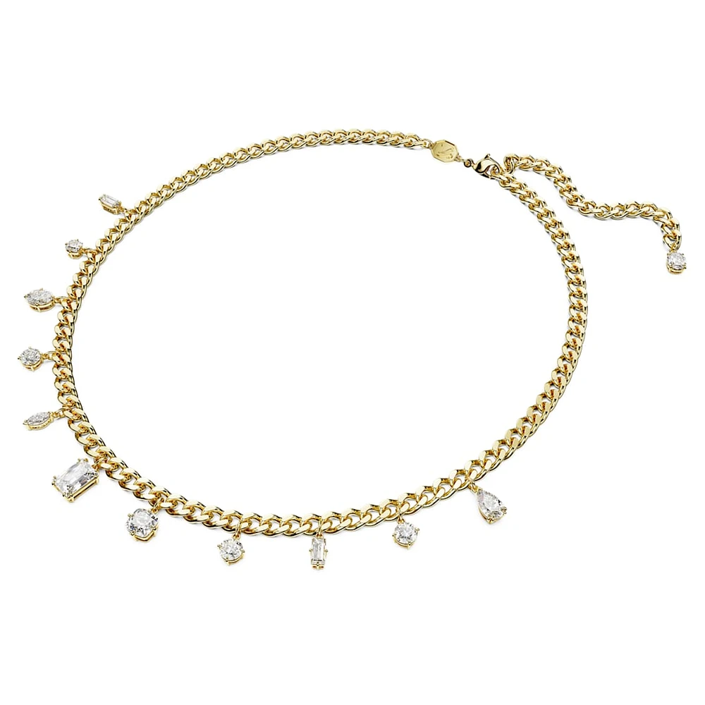 Dextera necklace, White, Gold-tone plated by SWAROVSKI