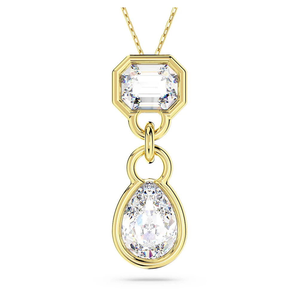 Imber pendant, Mixed cuts, White, Gold-tone plated by SWAROVSKI