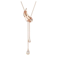 Nice Y pendant, Feather, White, Rose gold-tone plated by SWAROVSKI