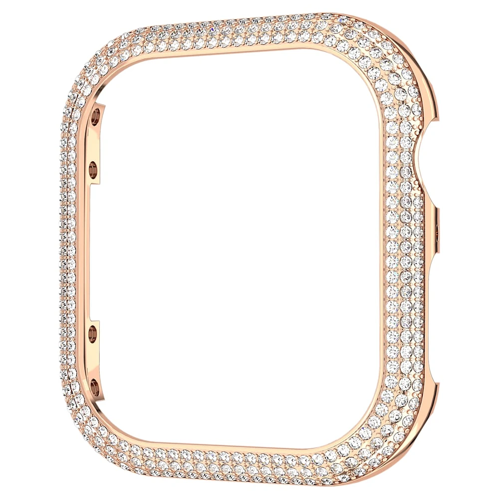 Sparkling case, For Apple Watch® Series 7, 41 mm, Rose gold tone by SWAROVSKI