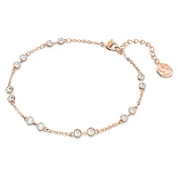 Swarovski Remix Collection strand, Round cut, White, Rose gold-tone plated by SWAROVSKI