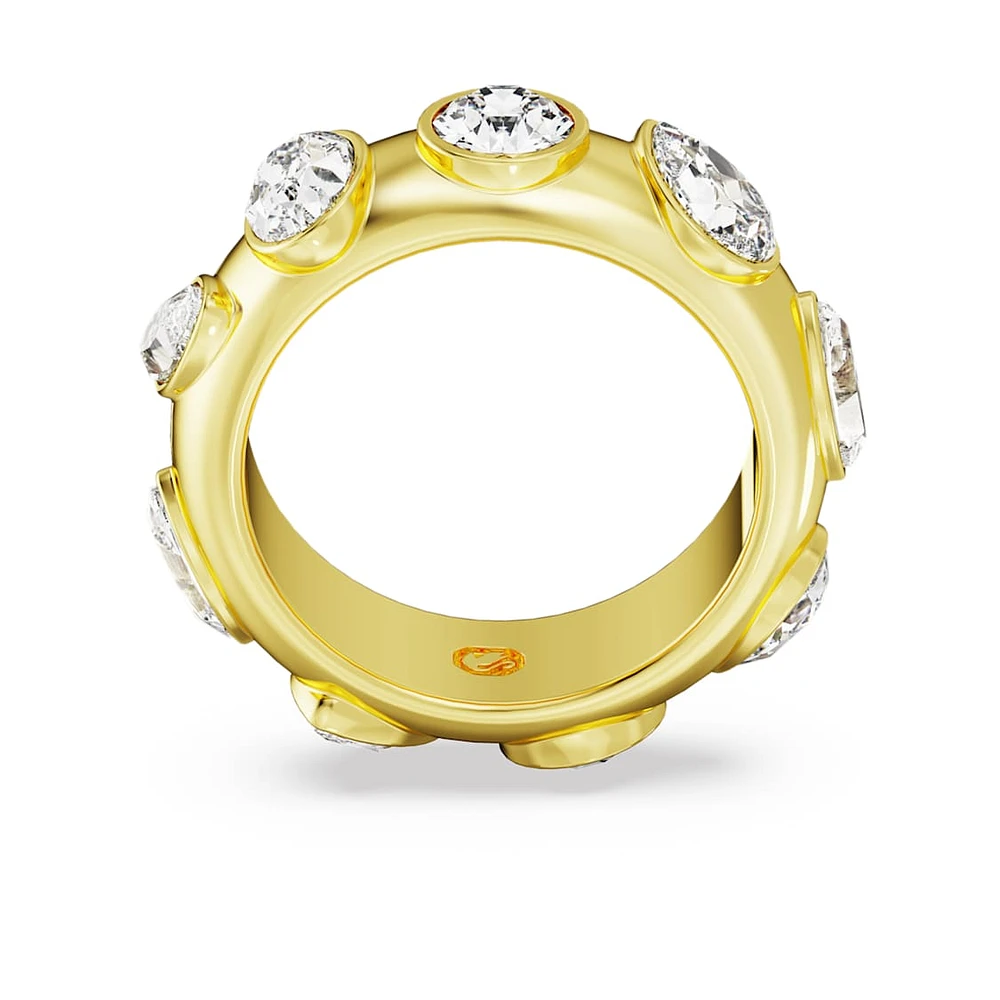 Dextera ring, Mixed cuts, White, Gold-tone plated by SWAROVSKI