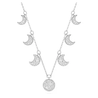 Luna choker, Moon, White, Rhodium plated by SWAROVSKI