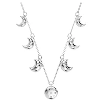 Luna choker, Moon, White, Rhodium plated by SWAROVSKI