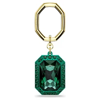 Key ring, Octagon cut, Green, Mixed metal finish by SWAROVSKI