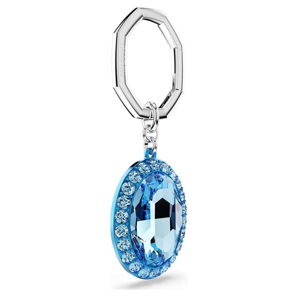 Key ring, Oval cut, Blue, Mixed metal finish by SWAROVSKI