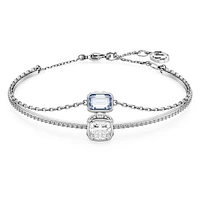 Stilla bangle, Mixed cuts, Blue, Rhodium plated by SWAROVSKI