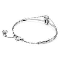 Stilla bangle, Mixed cuts, Blue, Rhodium plated by SWAROVSKI