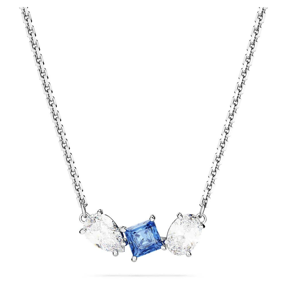 Mesmera pendant, Mixed cuts, Blue, Rhodium plated by SWAROVSKI