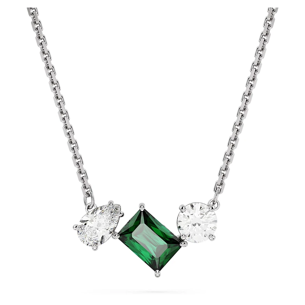 Mesmera pendant, Mixed cuts, Green, Rhodium plated by SWAROVSKI