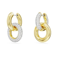 Dextera hoop earrings, Asymmetrical design, Interlocking loop, White