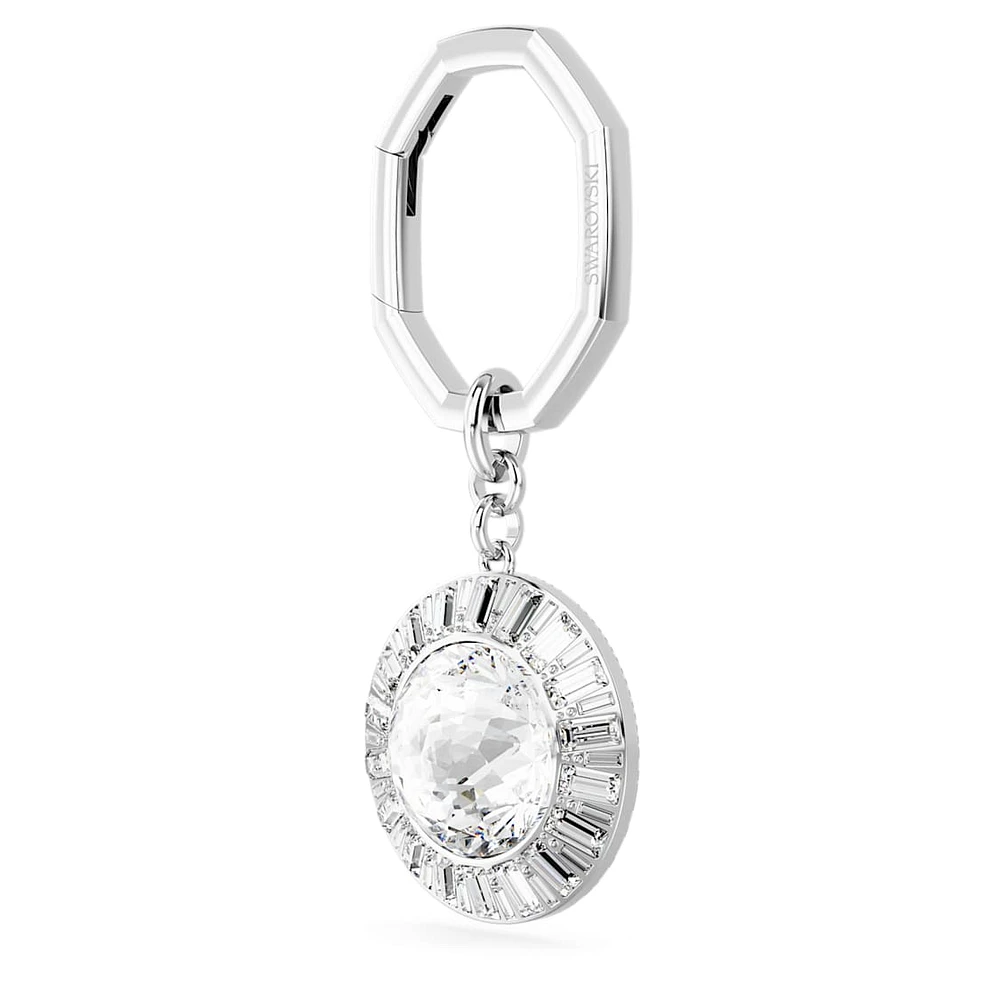 Key ring, Round cut, White, Rhodium plated by SWAROVSKI