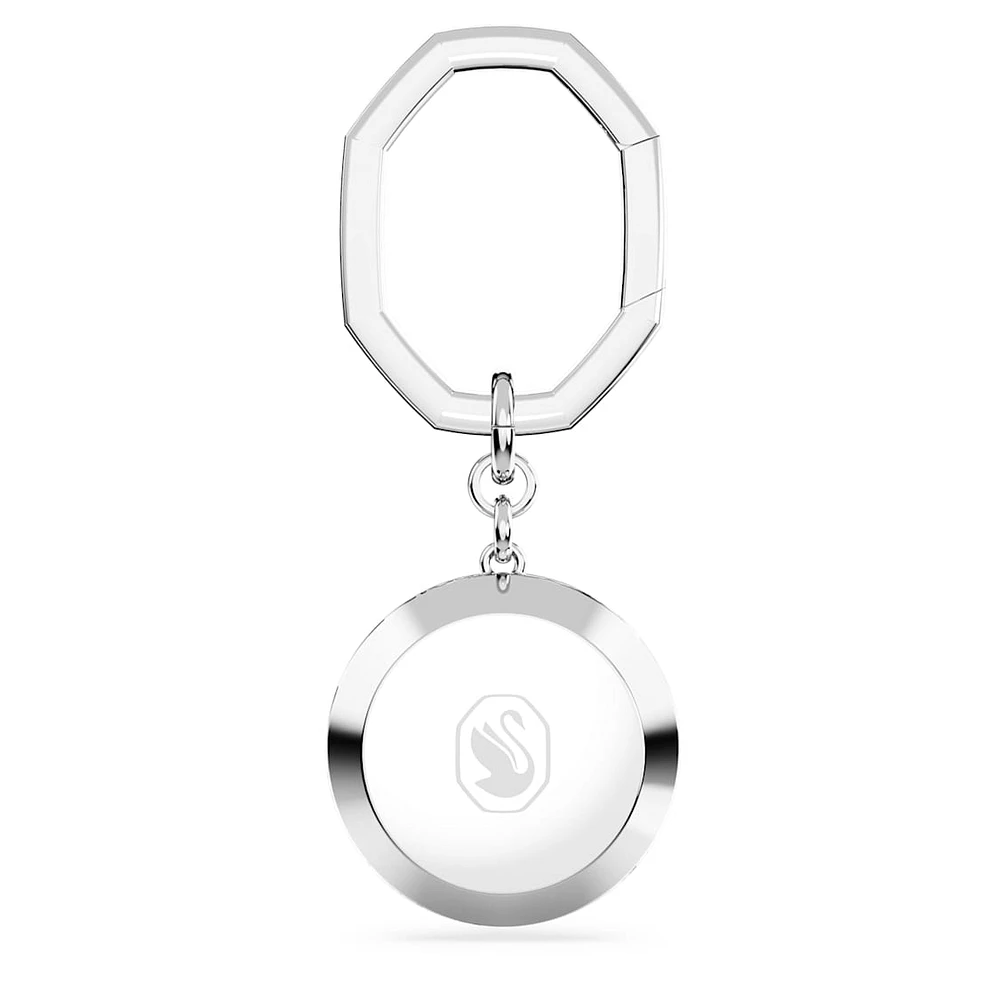 Key ring, Round cut, White, Rhodium plated by SWAROVSKI