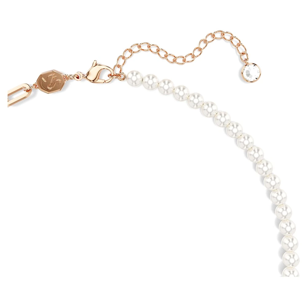Teddy pendant, Crystal pearl, Bear, Pink, Rose gold-tone plated by SWAROVSKI