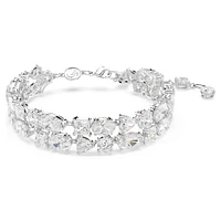 Mesmera bracelet, Mixed cuts, White, Rhodium plated by SWAROVSKI