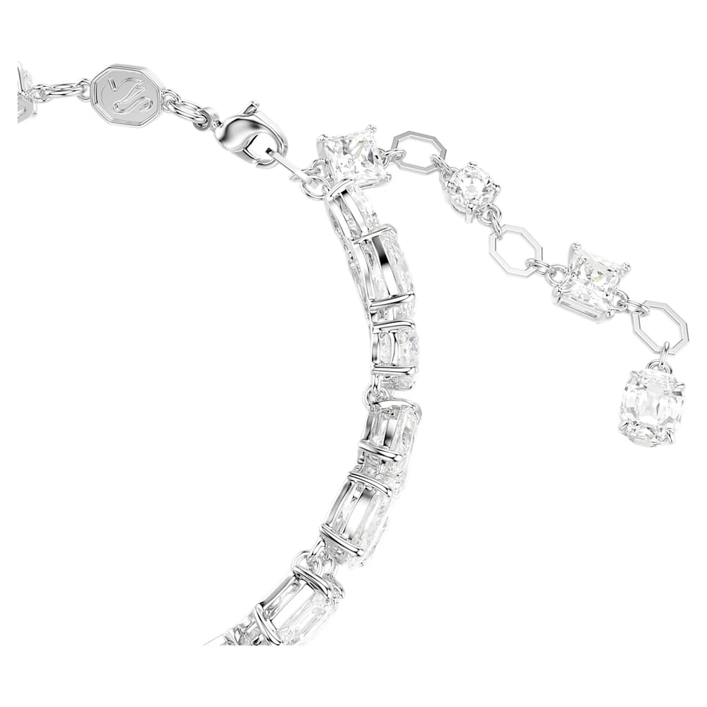 Mesmera bracelet, Mixed cuts, White, Rhodium plated by SWAROVSKI