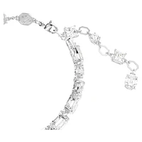 Mesmera bracelet, Mixed cuts, White, Rhodium plated by SWAROVSKI
