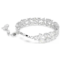 Mesmera bracelet, Mixed cuts, White, Rhodium plated by SWAROVSKI