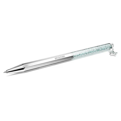 Crystalline ballpoint pen, Star, Blue, Chrome plated by SWAROVSKI