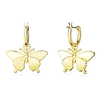 Idyllia drop earrings, Butterfly, Multicoloured, Gold-tone plated by SWAROVSKI