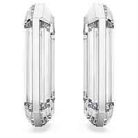 Lucent hoop earrings, Statement, Octagon shape, White by SWAROVSKI